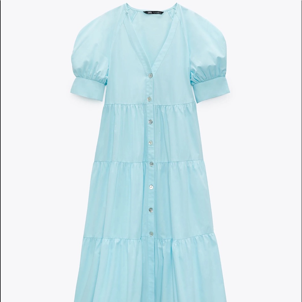 Zara Light Blue Midi Dress